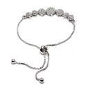 Rhodium-Plated Silver Toned  Round Shaped White American Diamond studded Bracelet
