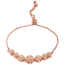 Rose Gold Plated Round Shaped White American Diamond studded  Bracelet