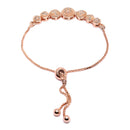 Rose Gold Plated Round Shaped White American Diamond studded  Bracelet