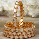 Gold-Plated White Kundan studded Bangles Jewellery Set (Set Of 4)