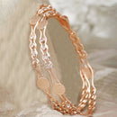 Rose Gold-Plated White American Diamond studded Temple Coin Bangles Jewellery Set (Set Of 2)
