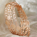 Rose Gold-Plated White American Diamond studded Temple Coin Bangles Jewellery Set (Set Of 4)