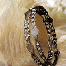 Oxidised Silver-Plated Black Toned White American Diamond studded Temple Coin Bangles Jewellery Set (Set Of 2)