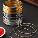 Gold, Silver & Black Toned Classic Bangles Jewellery Set (Combo Of Set Of 3)