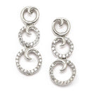 Rhodium-Plated White Oblique Shape American Diamonds Studded Necklace & Earrings Jewellery Set