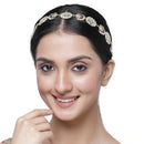 Gold-Plated Circular White Kundan studded Matha Patti