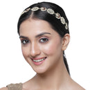 Gold-Plated Circular White Kundan studded Matha Patti