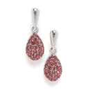 Silver-Plated Pink & White Cubic Zirconia Studded Teardrop Shaped Necklace with Earrings Jewellery Set