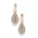 Rose Gold-Plated White Cubic Zirconia Studded Teardrop Shaped Necklace with Earrings Jewellery Set