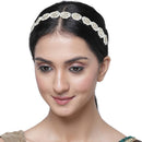 Gold-Plated Round Shaped White Kundan studded Matha Patti