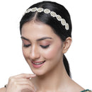 Gold-Plated Round Shaped White Kundan studded Matha Patti