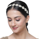 Gold-Plated Round Shape White Kundan studded Matha Patti