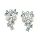 Silver-Plated Blue Cubic Zirconia & White Pearls Studded Jewellery Set