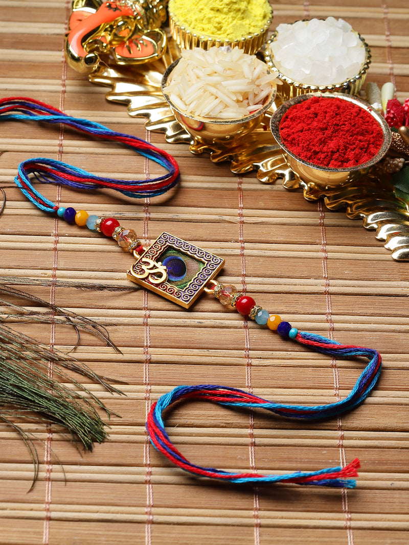 Traditional Peacock Design OM Rakhi