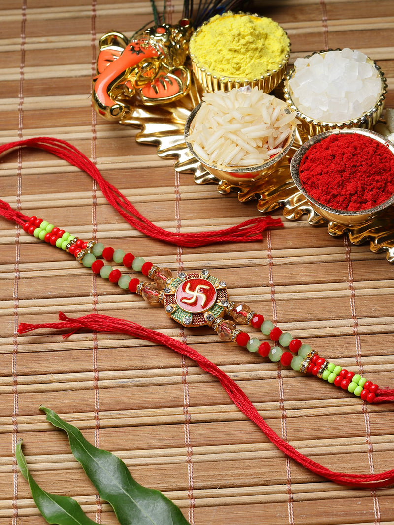 Traditional Multistrand Swastik Engraved Rakhi