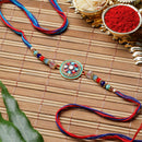 Mor Pankh Red Enamelled Kundan & Kids Power Ranger Combo Rakhi Bracelet Set of 5