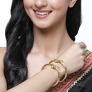 Set Of 10 Gold-Plated Classic Textured Multi Design Handcrafted Bangles