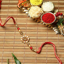 Orange Beads & Best BHAI Beads Stringed With Gold Plated Lumba For Bhabhi Combo Rakhi