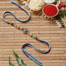 Orange Beads & Best BHAI Beads Stringed With Gold Plated Lumba For Bhabhi Combo Rakhi