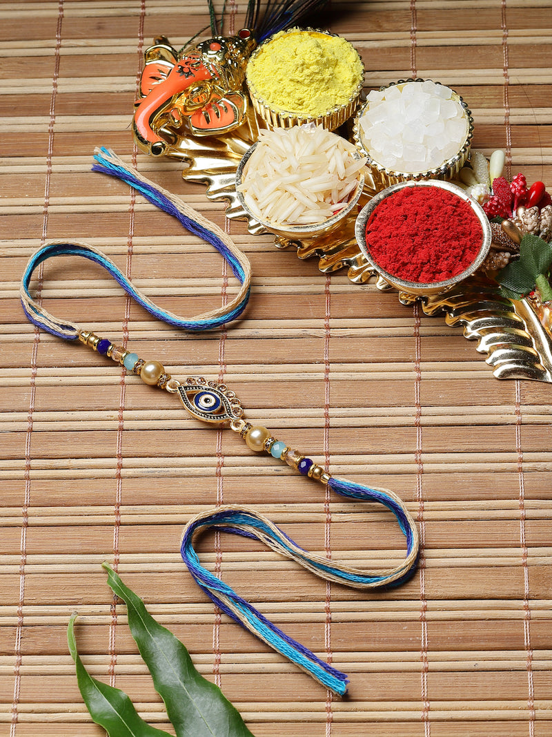 Evil Eye Charm & Beads Stringed Rakhi