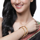 Set Of 12 Gold-Plated Classic Textured Multi Design Handcrafted Bangles