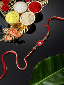 Red Enamelled Evil Eye Beads stringed Rakhi