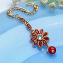 Minimal Floral  Gold Plated Traditional Kundan & Pearl Maang Tikka