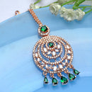 Maang Tikka for Women Beautiful American Diamond Studded Rose Gold Plated Crystal Maang Tikka for Women and Girls