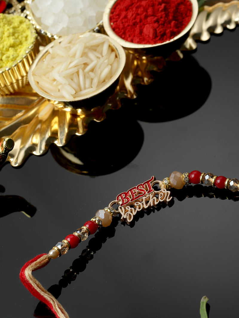 Best Brother Charm & Beads Stringed Rakhi