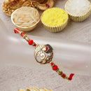 Mor Pankh Red Enamelled Kundan & Kids Power Ranger Combo Rakhi Bracelet Set of 5