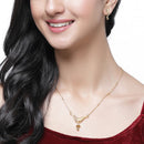 Gold-Plated Quirky Design Mangalsutra with Earrings