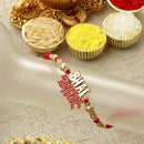 Rakhi Multi Colour Pearl Rakhi White & Multicolor Beads Stringed With Lumba Rakhi for Bhabhi Combo Set of 4 Rakhi