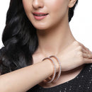 Set Of 2 Rose Gold-Plated White American Diamond studded Handcrafted Bangles