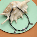 Rhodium Plated Silver Toned Butterfly Shaped Evil Eye Studded Charm Anklets