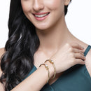 Gold-Plated White Cubic Zirconia Stone studded Bangle Bracelet