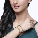 Gold-Plated White Cubic Zirconia Stone studded Bangle Bracelet