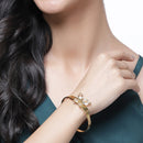 Gold-Plated Butterfly Shaped White Cubic Zirconia Stone studded Kada Bracelet