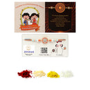 Enamelled Mor Pankh Red Enamelled Kundan & Kids Rakhi Bracelet Set of 5