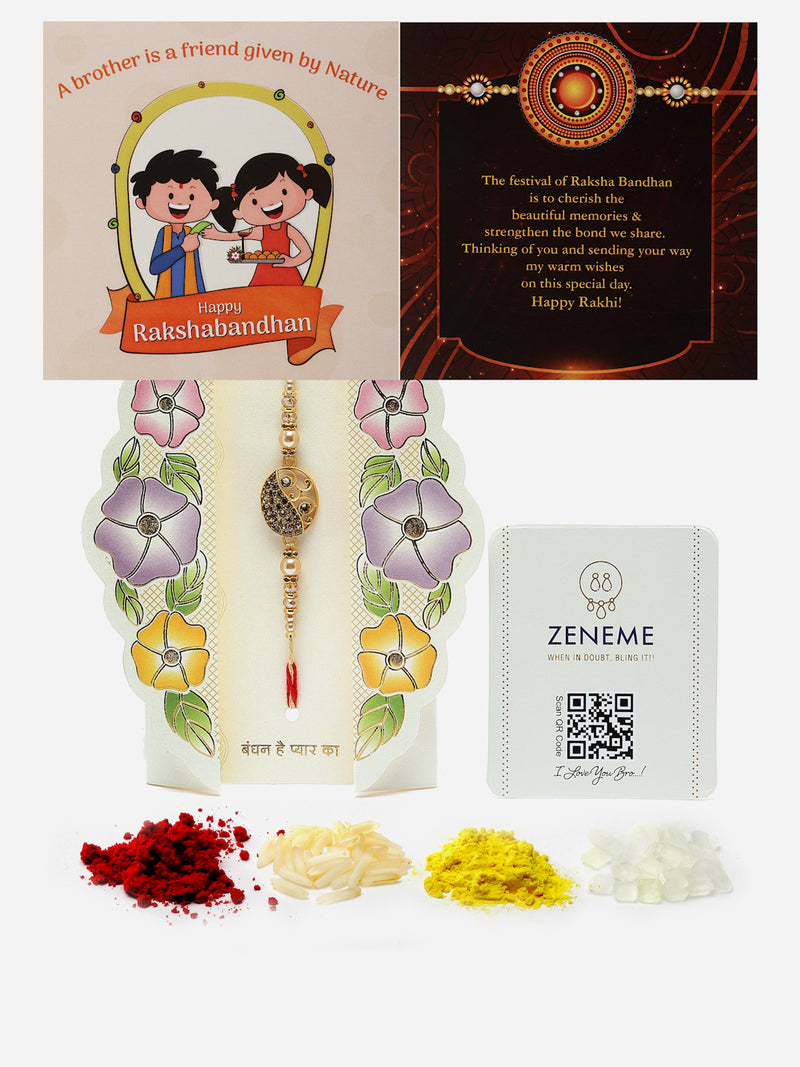 Traditional Artificial Beads & Stones Studded Designer Rakhi For Brother