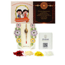 Rakhi World's Best BHAI With Gold-Plated Kundan & Kids Power Ranger Combo Rakhi Bracelet Set of 5