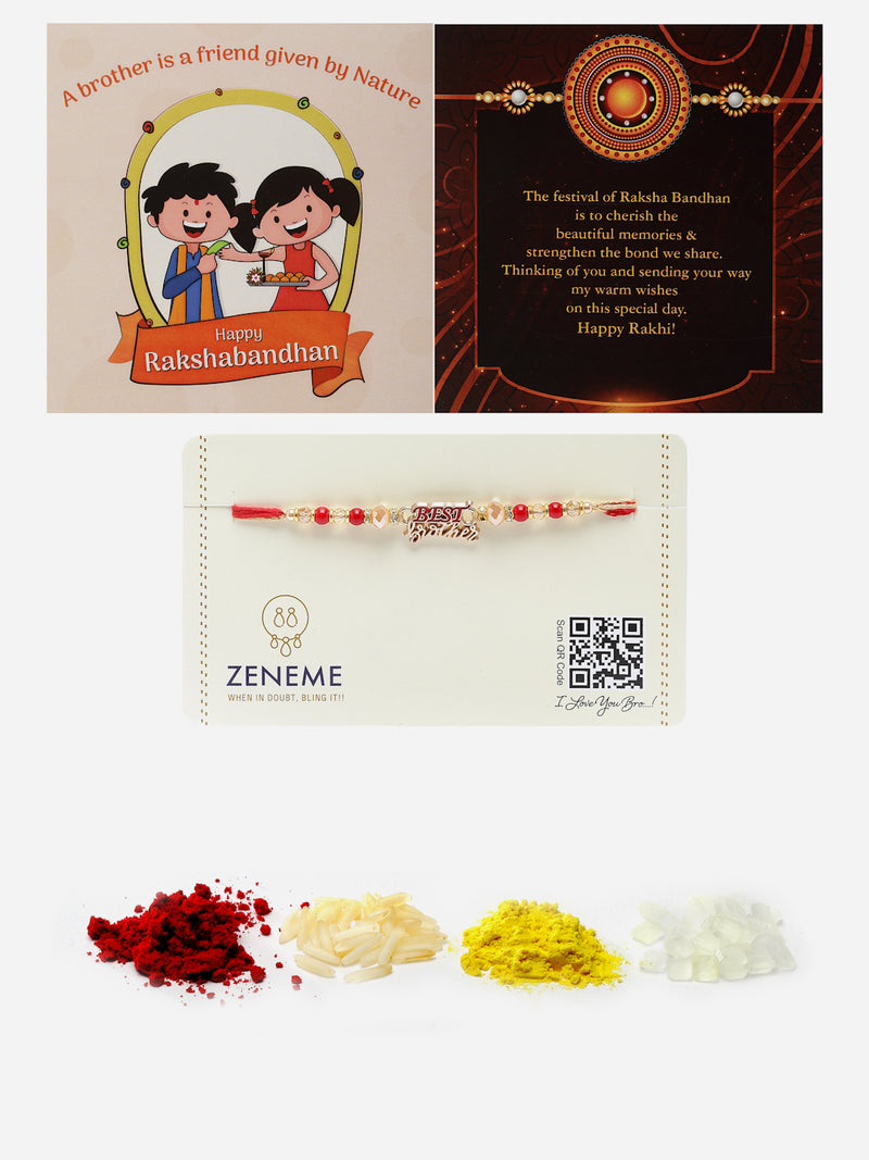 Best Brother Charm & Beads Stringed Rakhi