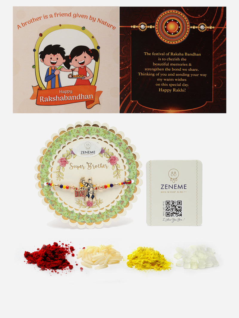 Power Ranger Super Bhai Charm & Beads Stringed Rakhi For Kids