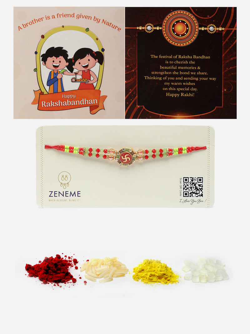 Traditional Multistrand Swastik Engraved Rakhi