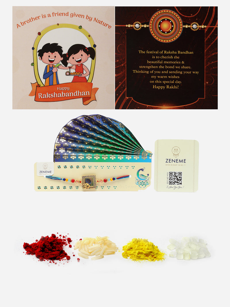 Traditional Peacock Design OM Rakhi