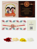 Traditional Meenakari Kundan Studded Red Rakhi