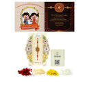 Orange Beads & Best BHAI Beads Stringed With Gold Plated Lumba For Bhabhi Combo Rakhi