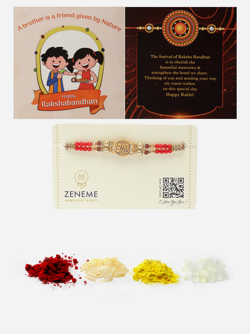 Big Bro Charm & Red Beads Rakhi