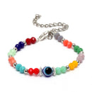 Silver-Plated Multicolor Pear Wtih Lumba for Bhabhi & Evil Eye Combo Rakhi Bracelet Set of 3 Rakhi