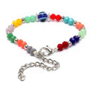 Rakhi for Bhaiya Silver-Plated Multicolor Pearl Evil Eye Bracelet Rakhi for Bhai with Roli Chawal and Raksha Bandhan Greeting Card