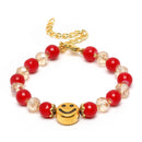 Rakhi Off White & Peach Stone Beads Wooden Evil Eye Beads Set of 4 Rakhi